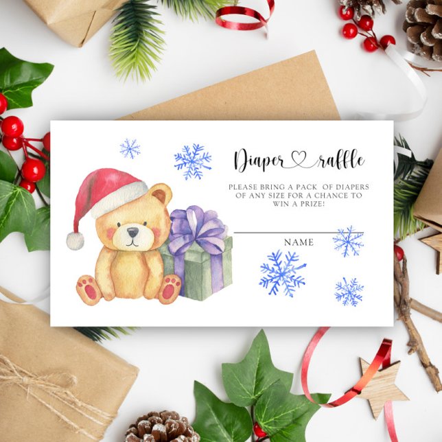Julafton nalle med gåva - blare raffle biljett tilläggskort (Skapare uppladdad)