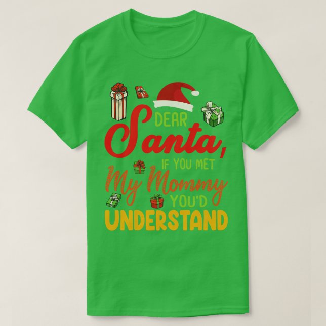 Julafton Noel Kära tomten om du träffar min Mamma  T Shirt (Design framsida)