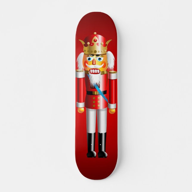 Julafton Nutcracker Kung Old School Skateboard Bräda 18 Cm (Framsida)