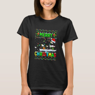 Julafton Orca Fish Lighting Santa Hat God jul T Shirt