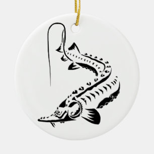 >JULAFTON ORNATION -STURGEON FISH -AMU DARYA TRIBA JULGRANSPRYDNAD KERAMIK