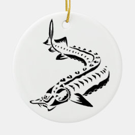 >JULAFTON ORNATION -STURGEON FISH -BELUGA TRIBAL JULGRANSPRYDNAD KERAMIK