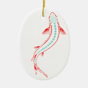 >JULAFTON ORNATION -STURGEON FISH -SWIMMING STURGE JULGRANSPRYDNAD KERAMIK