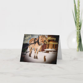 Julafton på gården med häst helgkort