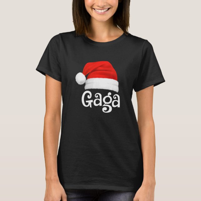 Julafton Pajama-gruppen Matching Gaga Jul Hat T Shirt (Framsida)