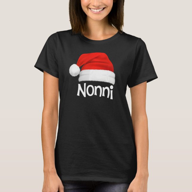 Julafton Pajama-gruppen Matching Nonni jul Hat T Shirt (Framsida)