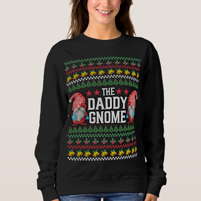 Julafton Pappa Gnome Ugly jul Gnomes Sweater T Shirt (Framsida)