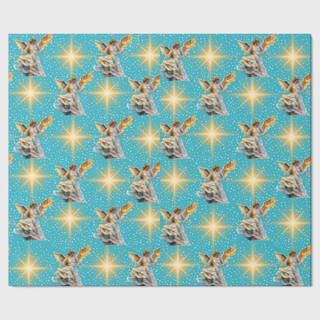 Julafton Papper med Änglar Presentpapper (Seam)