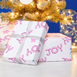 Julafton, Papper Rosa Candy cane Joy Presentpapper