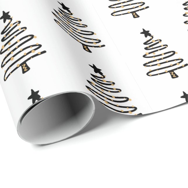 Julafton Papper- Träd Presentpapper (Rullad Hörn)