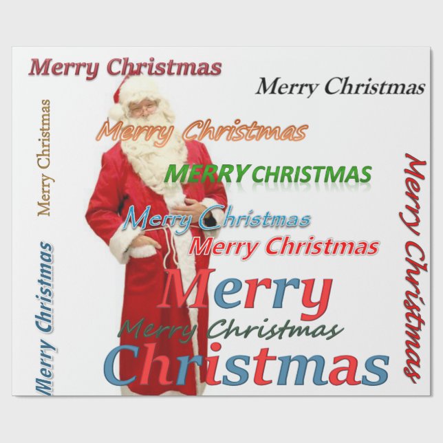 Julafton: Pappra God jul Santa Wrapping Presentpapper (Platt)