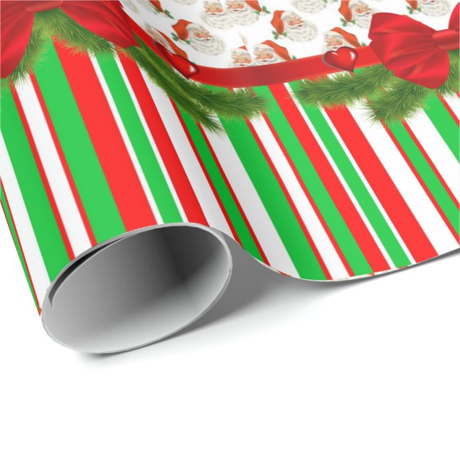 Julafton: Pappra Rand Santa Wrapping Presentpapper (Rullad Hörn)