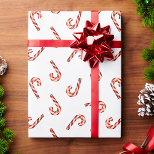 Julafton: Pappra Röda vita Candy cane Presentpapper