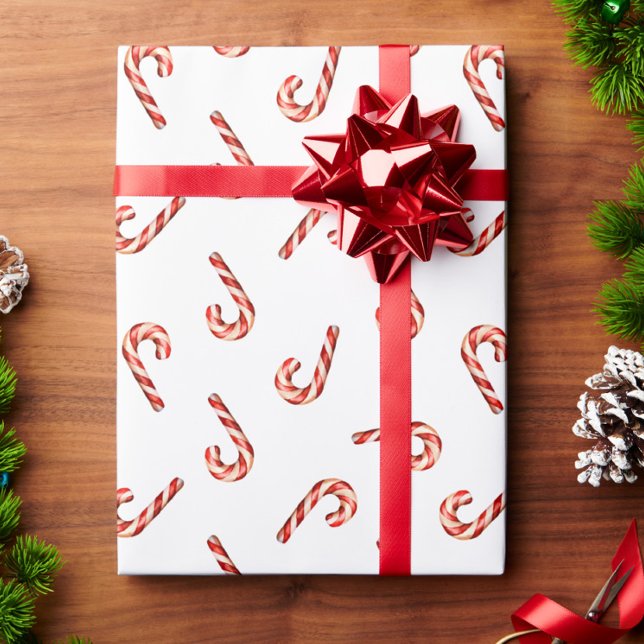 Julafton: Pappra Röda vita Candy cane Presentpapper (Skapare uppladdad)