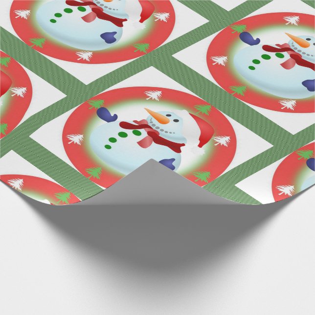 Julafton, Pappra Snögubbe-Grönten Presentpapper (Hörn)