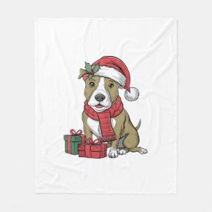 Julafton Party Dekoration American Pitbull Terrier Fleecefilt