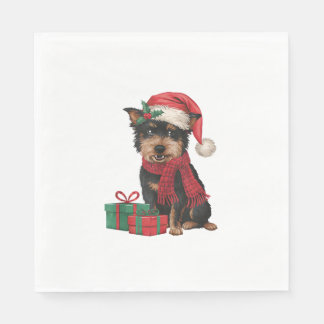 Julafton Party Dekoration Santa Affenpinscher Hund Pappersservett