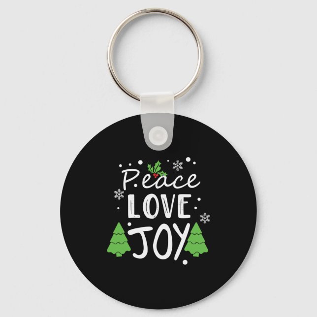 Julafton Peace Kärlek Joy Nyckelring (Framsida)