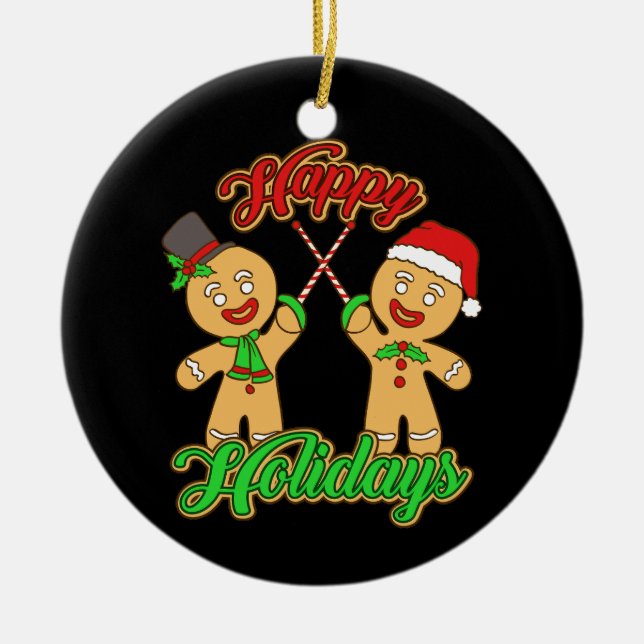 Julafton Pepparkaksgubbar Helgdag Julafton Julgransprydnad Keramik (Framsidan)