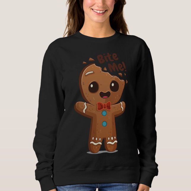 Julafton Pepparkaksgubbe Bita mig julklappar T Shirt (Framsida)