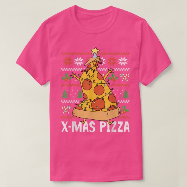 Julafton Pizza för Julafton T Shirt (Design framsida)