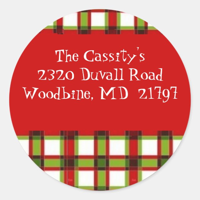 Julafton-platta etikett - Anpassad (Framsida)