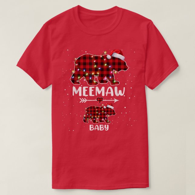 Julafton Play Bear Meemaw Baby Polar Gravid Announ T Shirt (Design framsida)