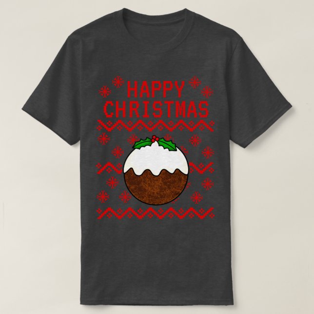 Julafton Pudding Ugly jul T Shirt (Design framsida)
