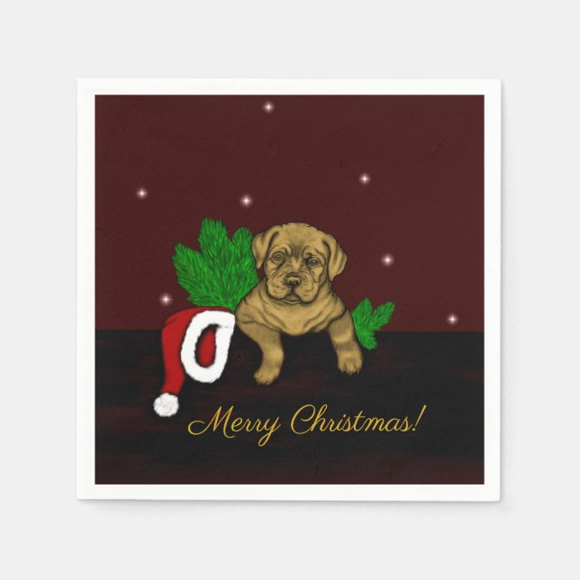 Julafton Puppy Pappersservett (Framsidan)