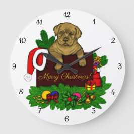 julafton Puppy Stor Klocka