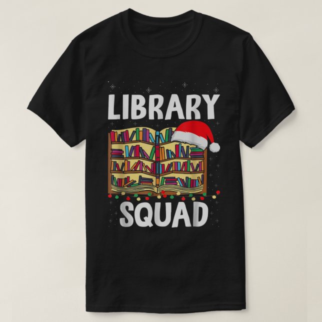 Julafton Reading Lov Bok-teamet på bibliotek T Shirt (Design framsida)