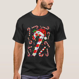 Julafton Red and White Candy cane Santa Ligh T Shirt