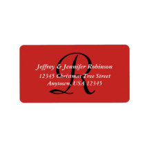 Julafton Red White Textured Monogram Returadress