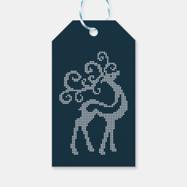 Julafton renar, nyårsafton hjort presentetikett (Framsidan)