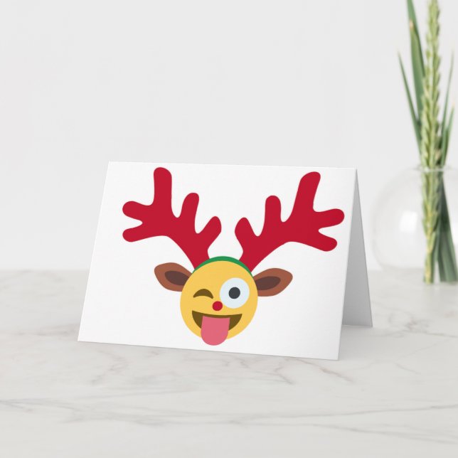 julafton renare wink emoji helgkort (Framsida)