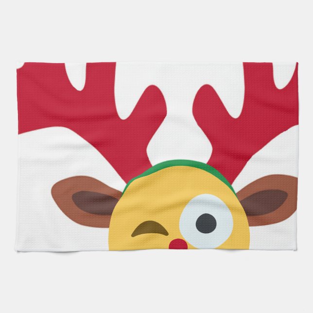 julafton renare wink emoji kökshandduk (Horisontell)