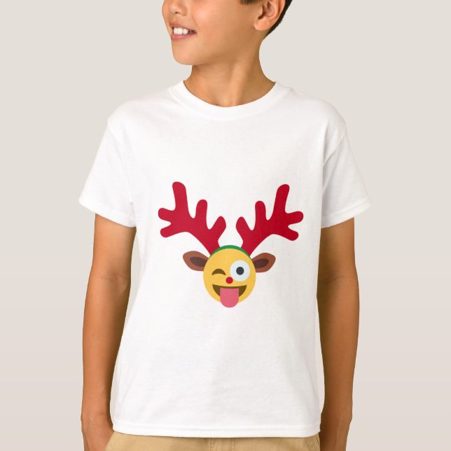 julafton renare wink emoji t-shirt (Framsida)