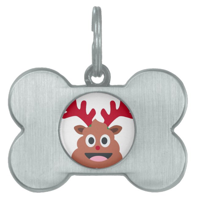 julafton rener poo emoji namnbricka husdjur (Framsidan)