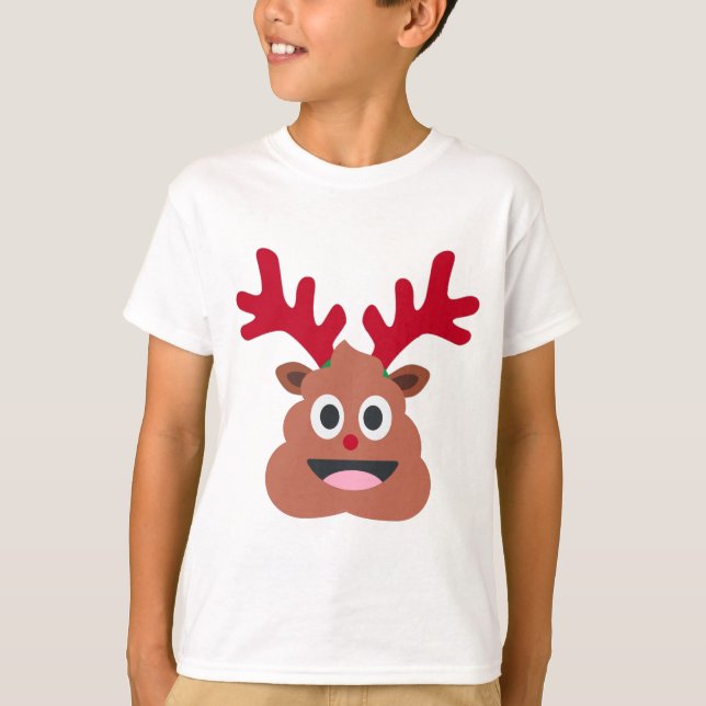 julafton rener poo emoji t shirt (Framsida)