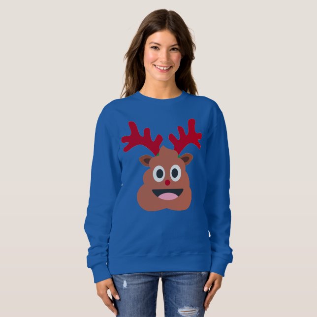 julafton rensoja poo emoji Womens sweatshirt T-shirt (Hel framsida)