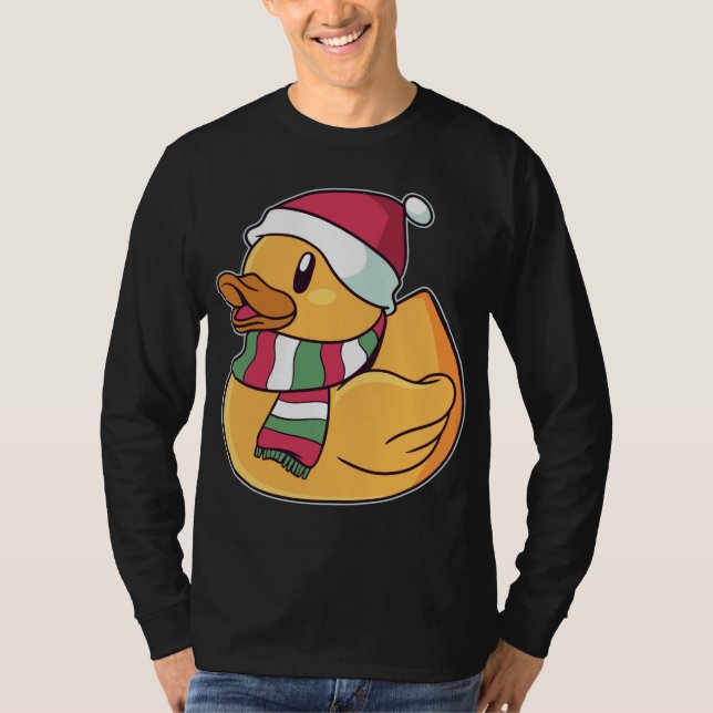 Julafton Rubber Ducky Duckie Anka julklapp T Shirt (Framsida)