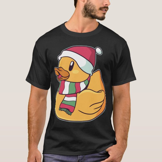 Julafton Rubber Ducky Duckie Anka julklapp T Shirt (Framsida)