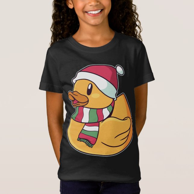 Julafton Rubber Ducky Duckie Anka julklapp T Shirt (Framsida)