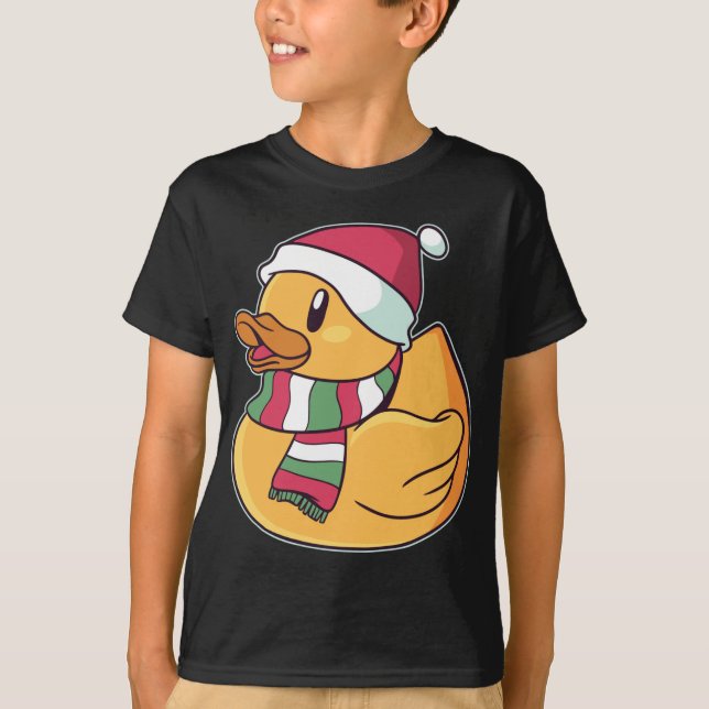 Julafton Rubber Ducky Duckie Anka julklapp T Shirt (Framsida)
