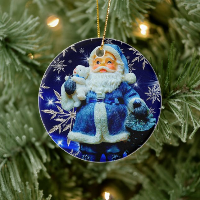 JULAFTON SANTA BLUE ICE CRYSTALS JULGRANSPRYDNAD KERAMIK (Träd)
