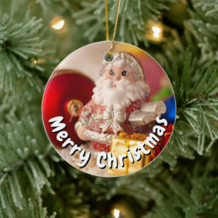 JULAFTON SANTA CARD JULGRANSPRYDNAD KERAMIK