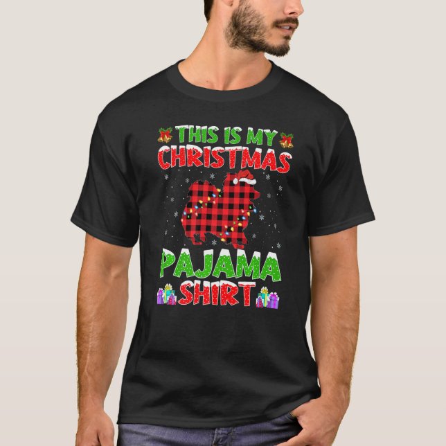 Julafton Santa det här är min papillon-julpajama T Shirt (Framsida)
