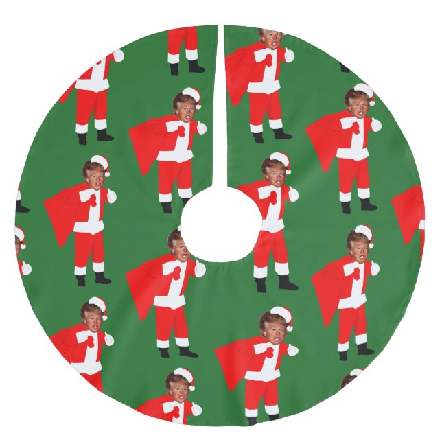 julafton Santa donald-trump Julgransmatta Borstad Polyester (Framsidan)