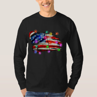Julafton Santa Flagga i God jul T Shirt