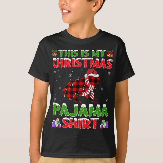 Julafton Santa Hat Det här är min groda jul Pajama T Shirt (Framsida)